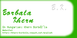 borbala khern business card
